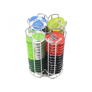 Support &agrave; Capsules Tassimo Distributeur de Caf&eacute; Rotatif 360 Degr&eacute;s Porte-Dosettes en Chrome Argent&eacute; Capacit&eacute; 52 Capsules
