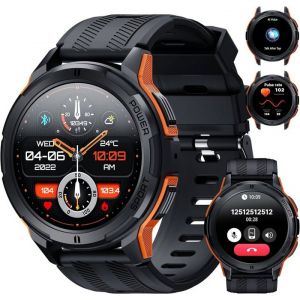 OUKITEL BT10 Montre Connectée 1.43 Smartwatch avec Appels Bluetooth Étanche 5ATM & IP68 avec Moniteur Cardiaque pour Android iOS