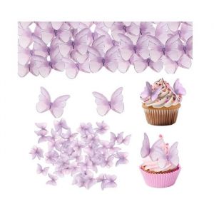 Décoration de Gâteau - Papillon - 48 Pièces - 3D - Variété de Couleurs - Papier de Riz Gluant