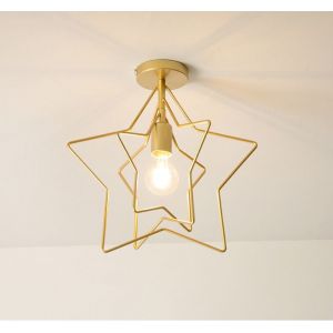 TOKIUS Plafonnier étoile Industriel Créatif Lampe de Plafond Moderne Métal réglable 360° Luminaire E27 pour Chambre d’enfant Bar