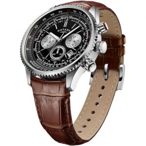 Montre Chronographe - Rotary - GS00100 - Quartz - Cuir véritable - 42 mm