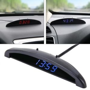 Horloge Voiture Thermomètre Voiture 2 en 1 LED numérique daffichage