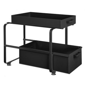Etag&egrave;re coulissante multifonctionnelle pour &eacute;vier - OHMG - Noir - Acier inoxydable - 40*25.5*39.5cm