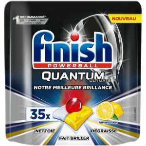 Finish Pastilles Lave-Vaisselle Powerball Quantum Ultimate Citron - 35 Tablettes Lave-Vaisselle
