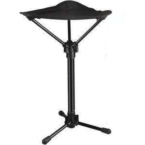 Tabouret t&eacute;lescopique - Tabouret de camping pliable portable - Tabouret t&eacute;lescopique - Tabouret pliant - Chaise de camping - Noir -