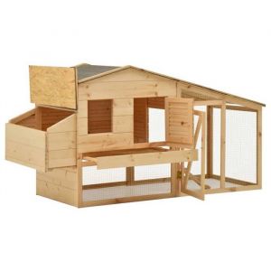 SALE 2025Petit enclos Maison poules MOOD - Poulailler Bois de pin massif 178x67x92 cm Chill949409
