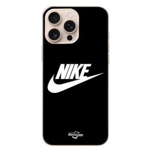 Coque - Nike - Iphone 16 Pro Max - Souple - Noir - Blanc - Logo