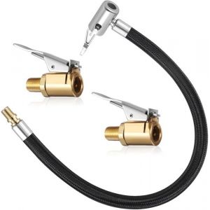 2 Pi&egrave;ce Embout Gonflage Pneu Voiture 8 mm Embout de Gonflage mit 35CM Flexible de Gonflage Tuyau en Caoutchouc Valve Pneu Voiture