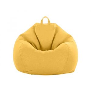 Adulte Sac Haricots Pouf sans Garnissage 100x120cmRangement de Jouets StockagePouf Pliable Portable pour Fauteuil de SalonJaune