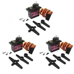 Kit Modelisme A Construire NSU8N 3pcs MG90S m&eacute;tal Geared Micro Servo moteur pour h&eacute;licopt&egrave;re RC Avion Voiture Bateau