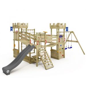 WICKEY Aire de jeux pour enfants avec filet à grimper et ponts suspendus Smart Arch anthracite