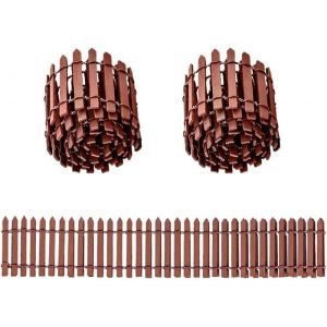 Mini Cl&ocirc;ture de Jardin 3 Pi&egrave;ces Bordure Jardin Bois Cl&ocirc;tures de Jardin Miniatures Mini Cloture Bois Cl&ocirc;ture Miniature Flexible