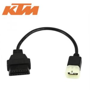 Adaptateur moto - ICARSOFT - KTM 6 broches vers OBD2 - Universel - Noir