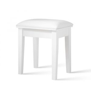 Tabouret Coiffeuse BlancChaise de Maquillage en VeloursPouf Banc de Piano Style Moderne43 x 33 x 45 cm