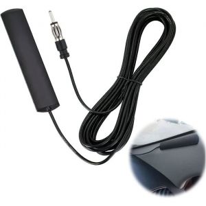 Antenne Radio VoitureAvec Montage Adhésif Sur Pare BriseConnecteur Din Et Câble Compatible Avec Radio Am/FmPour Stéréo Hd Unité