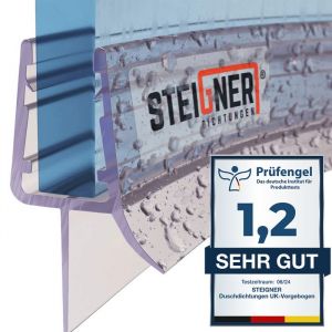 STEIGNER 50cm Joint détanchéité arrondi en PVC pour Paroi en Verre de Douche ou Baignoire Vitre 6/7/8mm Anti-Fuites dEau UK03