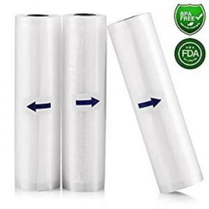 3 Pack 25x500cm Appareil de mise sous Vide Sac sous Vide Rouleaux demballage pour Machine sous vide pour Économiseur de nourritur