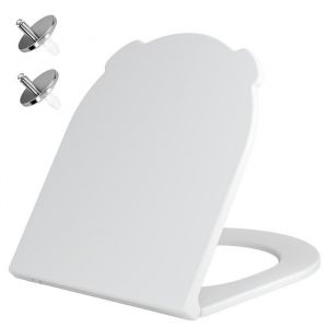 AquaWise Abattant WC Silencieuse R&eacute;sine Duroplast Cuvette Wc softclose Antibact&eacute;rienne Rapide &agrave; Nettoyer D&eacute;montage Facile Blanc