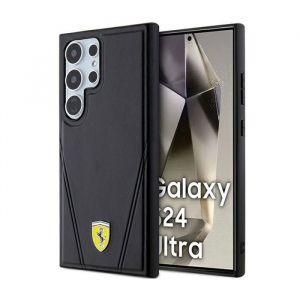 Coque de t&eacute;l&eacute;phone - Ferrari - Hot Stamp V Lines MagSafe - Samsung Galaxy S24 Ultra - Noir - &Eacute;cologique