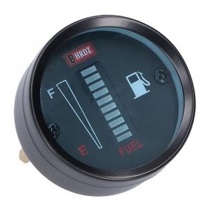 Fydun Jauge de carburant Indicateur de jauge de compteur de carburant LED 52mm Dia 12V résistance réglable pour moto automatique