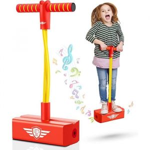 Jouet - Pogo Stick - Ballon Sauteur - Rouge - Pour Enfants 3-12 Ans - Activit&eacute;s Ext&eacute;rieures