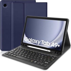 &Eacute;tui Clavier pour Samsung Galaxy Tab A9+ 11 2023 AZERTY Fran&ccedil;ais pour Samsung Galaxy Tab (SM-X210/X216/X218) BLEU FONC&Eacute;