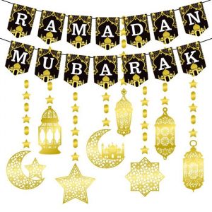 D&eacute;coration De Ramadan Banni&egrave;re D&eacute;coration Ramadan 8Pcs Guirlande De Ramadan Mubarak Eid Mubarak Musulmanes Ramadan Int&eacute;rieu[Z12]