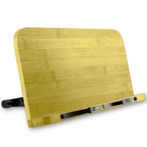 OCIODUAL Support Pliable R&eacute;glable Taille S Pupitre de Lecture avec 2 Clips en Bois pour Porte Livres Cuisine Recettes Tablets