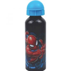 Gourde en aluminium - Spiderman - 520 ml - Capuchon de protection - Anti-poussière - Mixte