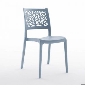 Lot de chaises Flora en polypropylène renforcé empilables Usage intérieur et extérieur (2 Chaises Bleu béton)