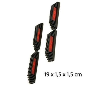 Prot&egrave;ge Porti&egrave;re Voiture Butoir de Porte avec R&eacute;flecteur Rouge 2 x 19 cm Noir - 794
