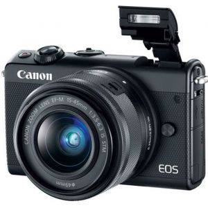 Canon EOS M100 Appareil photo num&eacute;rique sans miroir 24.2 MP APS-C 1080p - 60 pi-s 3x zoom optique lentille EF-M 15-45 mm Wi-Fi&hellip;