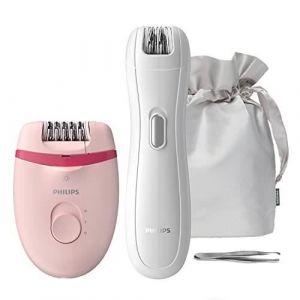 Philips BRP531/00 Épilateur compact sur secteur Satinelle Essential Lumière intégrée Opti light Mini épilateur zones sensibles et
