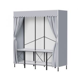 Ikodm Armoire de Rangement Chambre - Résistant à la poussière - Revêtement tissu et tube en acier - Noir PENDERIE SOUPLE