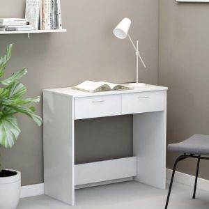 BEWI&reg;Bureau secr&eacute;taireTable d&eacute;criture - Bureau informatique Blanc 80x40x75 cm - Bois ding&eacute;nierie FR161653