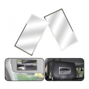 2 PCS Miroir de Maquillage de Voiture Miroir Pare Soleil   Courtoisie Voiture Miroir Intérieur Auto-adhésif de Voiture 150x80mm