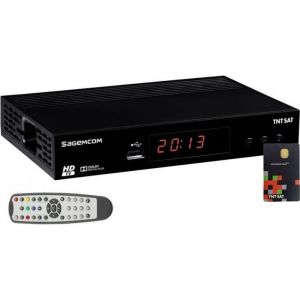 R&eacute;cepteur Satellite HD - SAGEM - TNTSAT V6 - HDMI - Noir - Compact 193x136x36mm