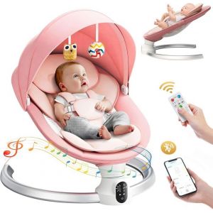 Transat B&eacute;b&eacute; &Eacute;lectrique avec Musique 5 Vitesses de Balan&ccedil;oire Baby Rocker 3 Minuteries avec T&eacute;l&eacute;commande et Bluetooth Jusqu&agrave; 9kg