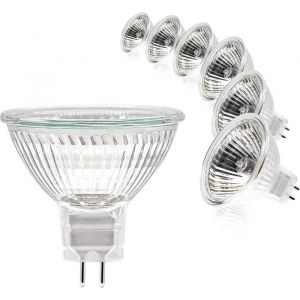 Ampoule Spot MR16 Ampoule 12V 20W Ampoule gu5.3 Ampoule MR16 Dimmable Blanc Chaud 2700K Couvercle en Verre Pack de 6