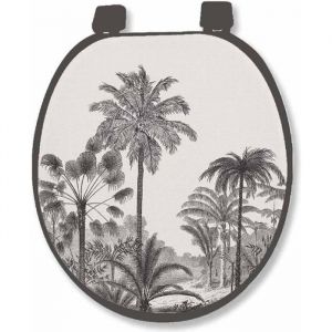 Abattant WC - PARIS PRIX - Modèle Cocoty - 47cm - Noir - MDF & Polypropylène