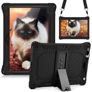 Coque Tablette 10.1 Pouces Universelle Housse Silicone Tablette 10 Pouces Android Tablette 10 Coque avec Stylo et Bretelles [L4590]