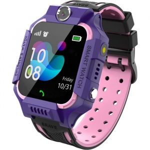 Montre Intelligente Enfants T&eacute;l&eacute;phone &Eacute;tanche Tactile Fonction dappel Smartwatch P&eacute;dom&egrave;tre Torche Cam&eacute;ra R&eacute;veil SOS Musique Rose