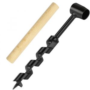 Tarière Manuelle à MainTarière Manuelle pour Travail du Bois Portable Polyvalent Foret Hélicoïdale pour Le Camping