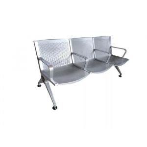 Banc en m&eacute;tal pour salle d&rsquo;attente si&egrave;ges de bureau bancs en acier pour le studio professionnel et salle d&rsquo;attente 3 places