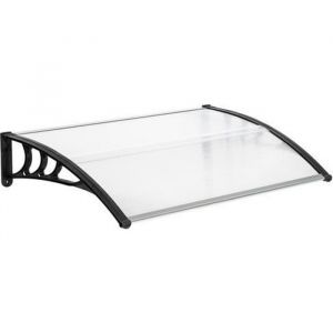 Auvent marquise de porte-Couverture de pluie-Ombre Protection-protection UV-120X80cm-Conseil transparent et support noir