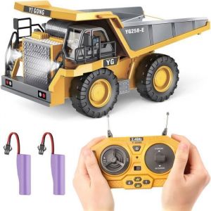 Jouets de Camion-benne Tlcommands 9 Canaux RC Vhicules de Jouet de Construction avec Lumires Sons couleurs m VEHICULE RADIOCOMMANDE