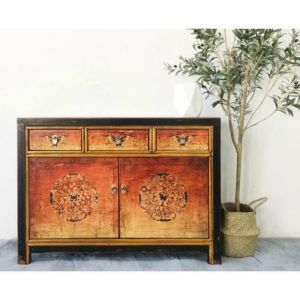 Commode armoire de chambre chinoise Buffet Vintage Oriental asiatique Shabby-Chic