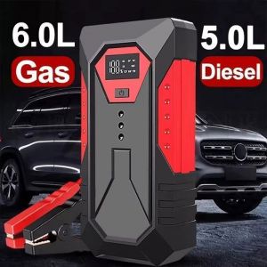 D&eacute;marreur de Saut de Voiture Portable 800A Dispositif de D&eacute;marrage  Essence Diesel 12V avec Lamp LED Booster Durgence pour Voiture