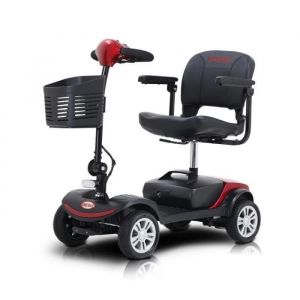 S1 SPORT Scooter électrique 4 roues 300W Siège pivotant 360° 25km Batterie Plomb 12AH Mobilité pour réduite et seniors -Rouge