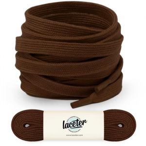Lacets plats marron fonc&eacute; 120 cm Largeur 8mm Lacet gris pour basket et chausures